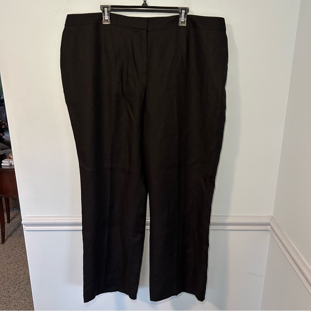 NWT Talbots Signature Black 100% Linen Dress Pants Size 24W